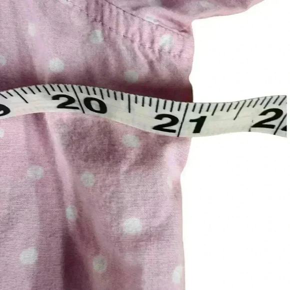 Lauren by Ralph Lauren Cotton Pink with White Polkadot Sleep Button Down Shirt L - Picture 7 of 10